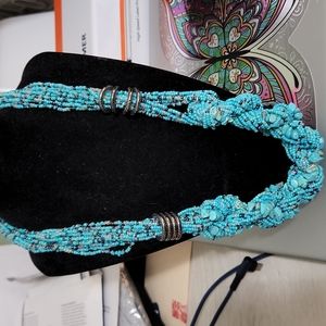 Turquoise color beaded necklace